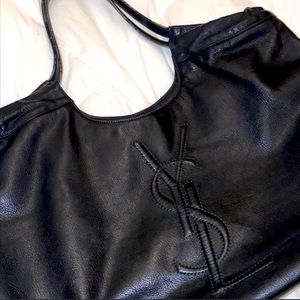 YSL Yves Saint Laurent Black Leather Tote Bag